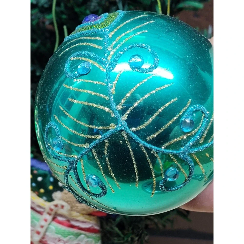 Christmas Ornaments Two Glass One Cloth